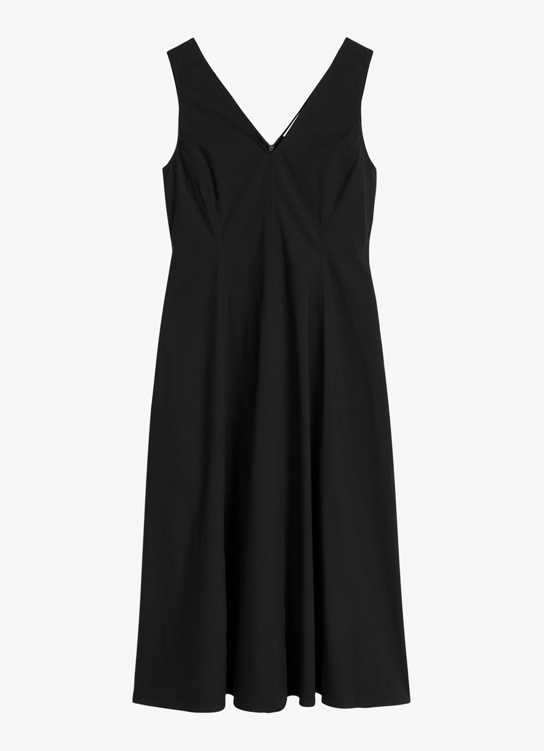 Marc O'Polo Midi A-lijn jurk met V-hals - voorkant black / zwart