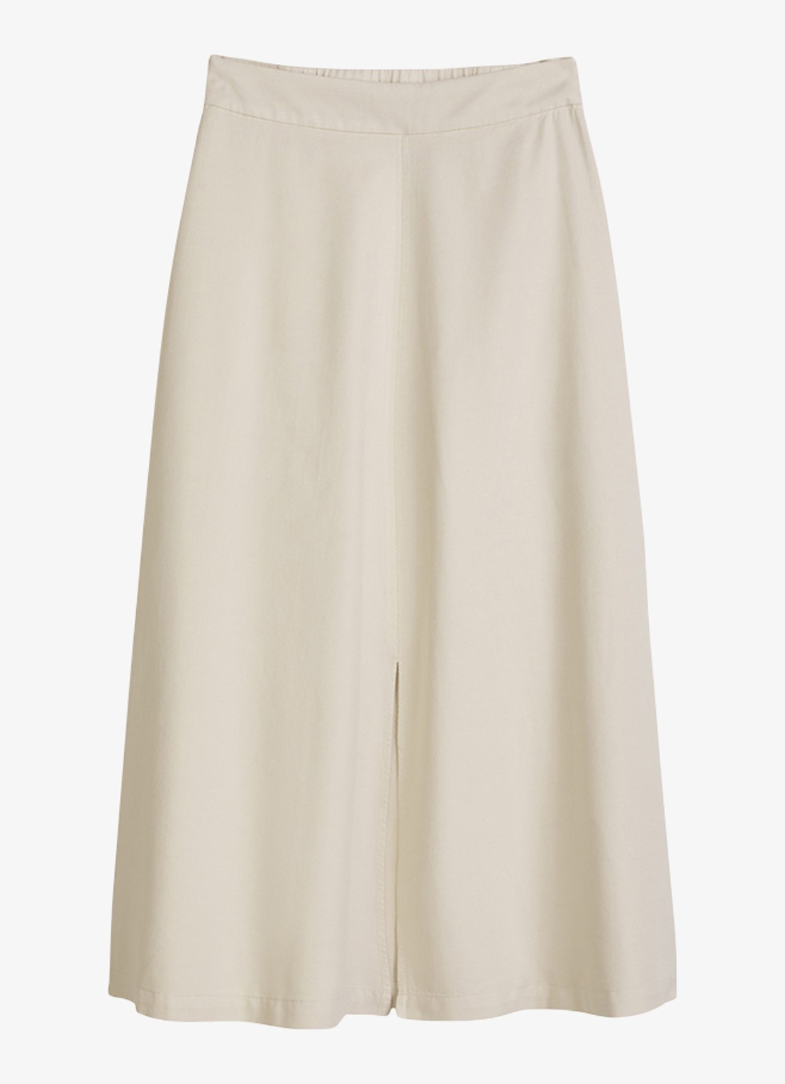 Marc O'Polo Midi A-lijn rok in lyocell blend met split - voorkant beige