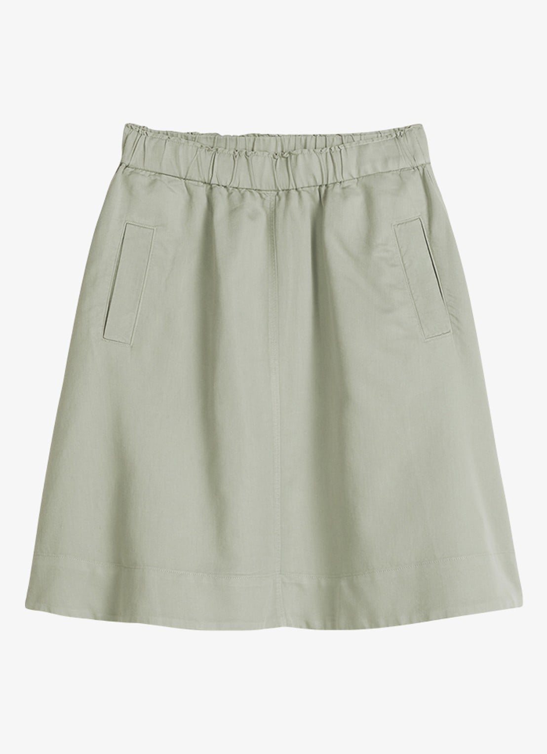 Marc O'Polo Midi A-lijn rok in lyocell blend met steekzakken - voorkant 2 lindegroen