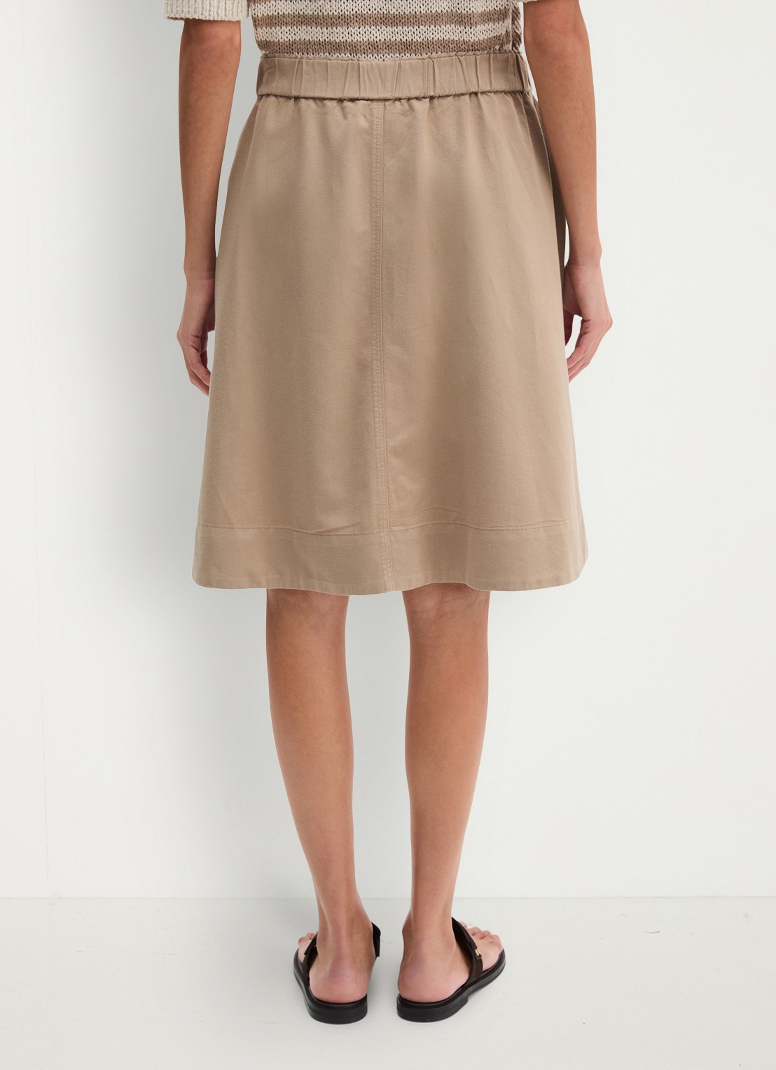 Marc O'Polo Midi A-lijn rok in lyocell blend met steekzakken - achterkant beige