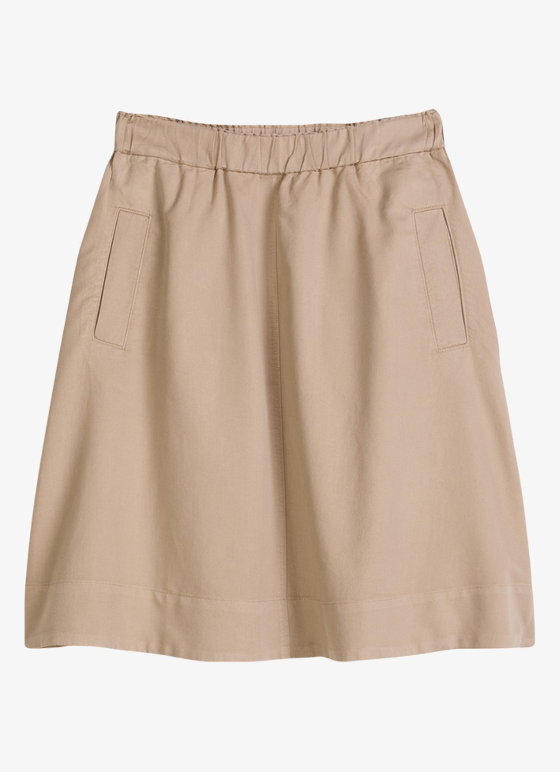 Marc O'Polo Midi A-lijn rok in lyocell blend met steekzakken - voorkant 2 beige