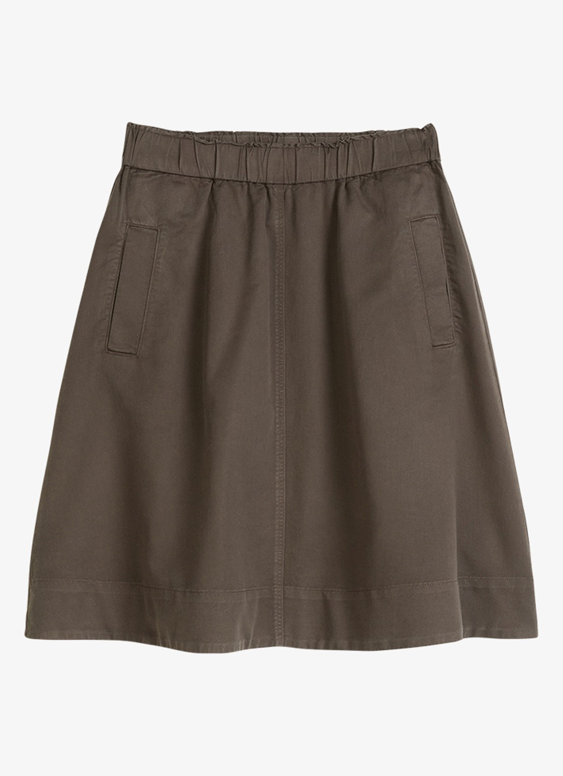 Marc O'Polo Midi A-lijn rok in lyocell blend met steekzakken - voorkant 4 bruin