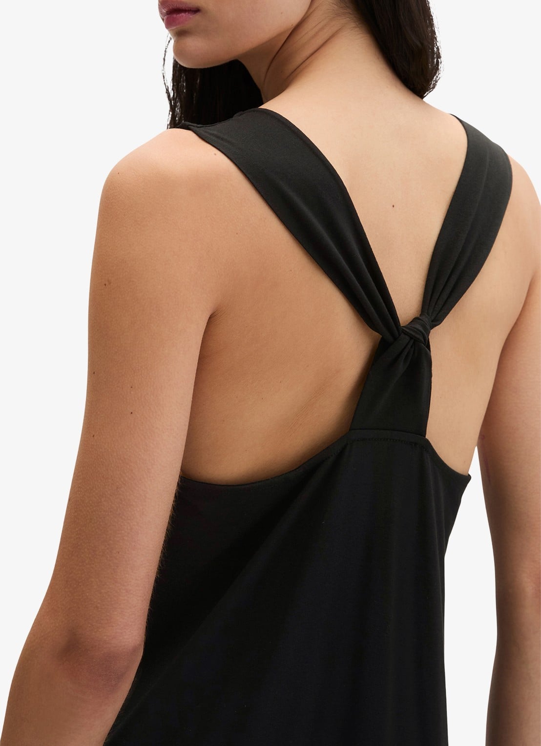 Marc O'Polo Midi jurk met ronde hals - detail 5 black-0001 / zwart