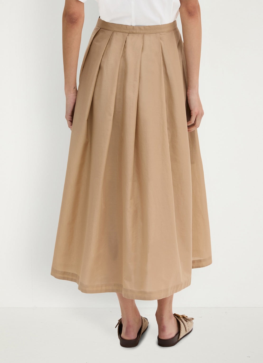 Marc O'Polo Midi mid waist rok met plooien - achterkant 3 sandpaper-2326 / beige