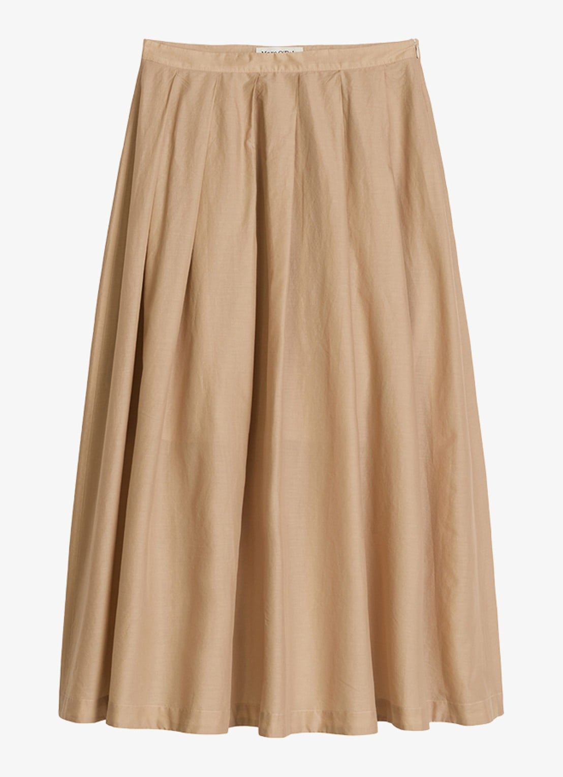 Marc O'Polo Midi mid waist rok met plooien - voorkant sandpaper-2326 / beige
