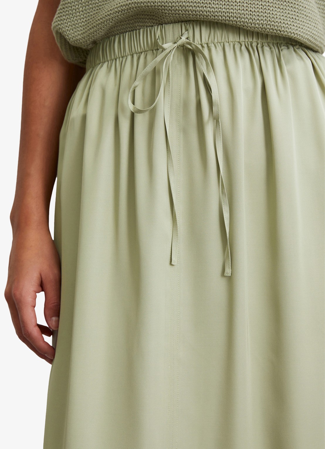 Marc O'Polo Midi rok met plooien - detail 2 groen