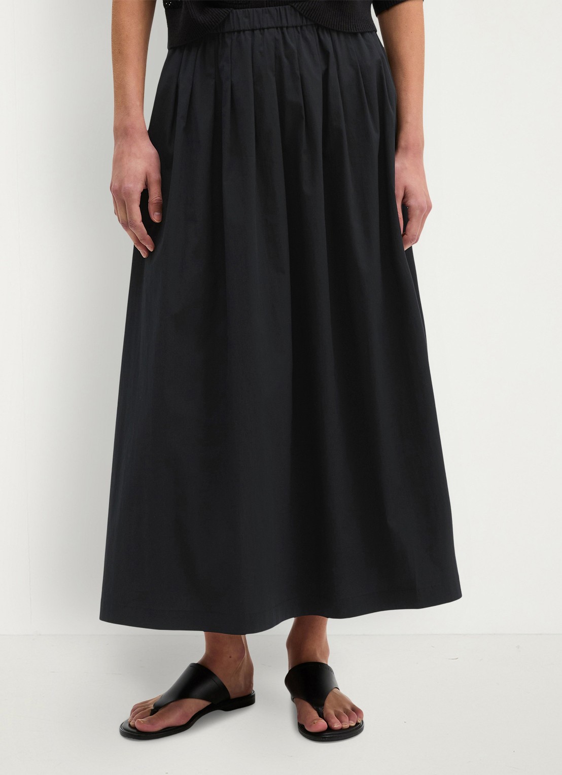 Marc O'Polo Midi rok met steekzakken - detail 2 zwart