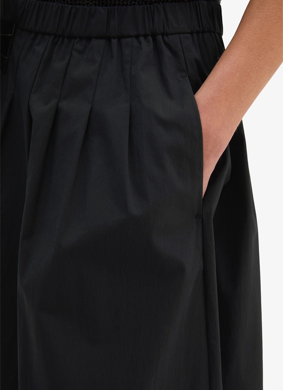 Marc O'Polo Midi rok met steekzakken - detail 3 zwart
