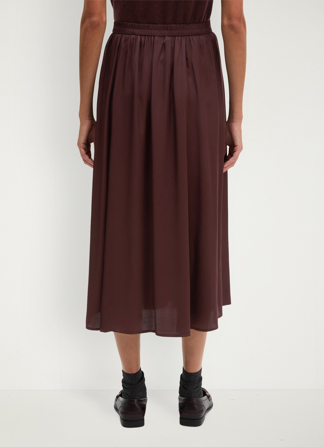Marc O'Polo Midi rok met steekzakken - achterkant bordeauxrood