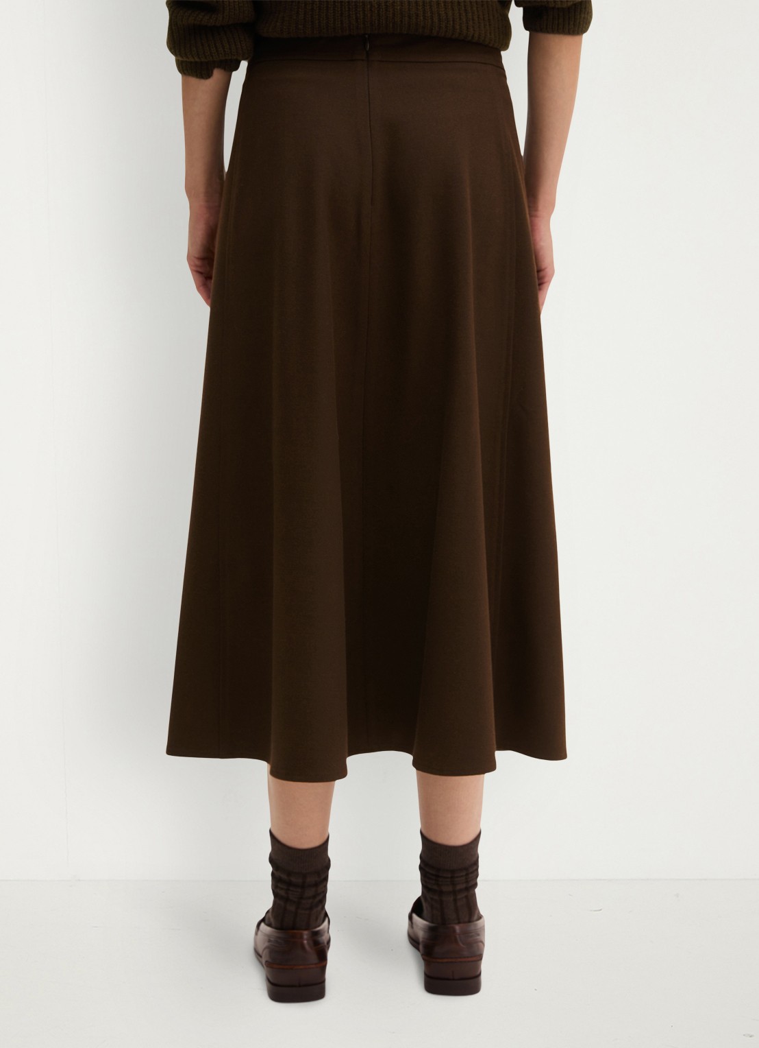 Marc O'Polo Midi rok met steekzakken - achterkant 5 burnt coffee / bruin