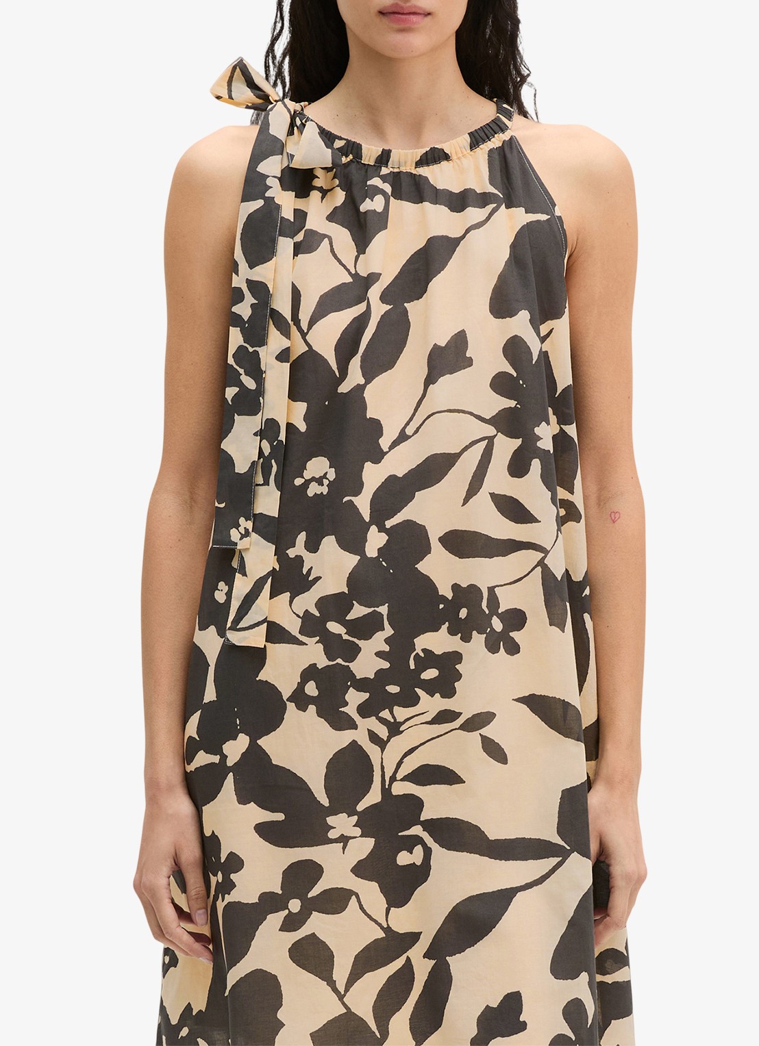 Marc O'Polo Mini jurk met bloemenprint  - detail 4 beige