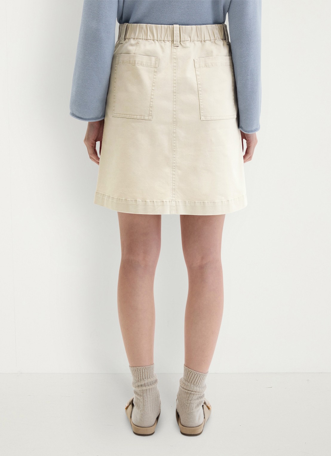 Marc O'Polo Mini rok met steekzakken - achterkant beige
