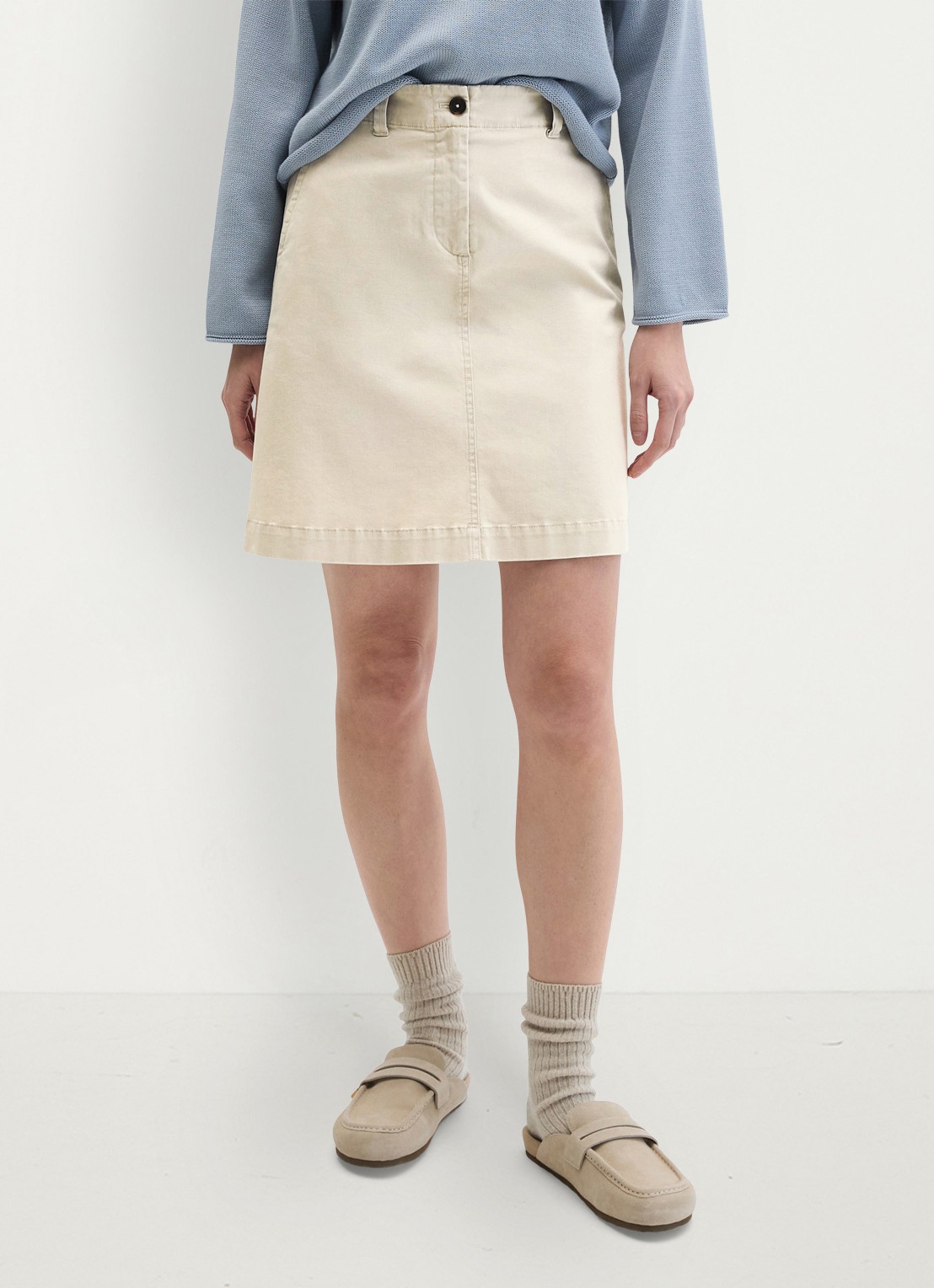 Marc O'Polo Mini rok met steekzakken - detail 2 beige
