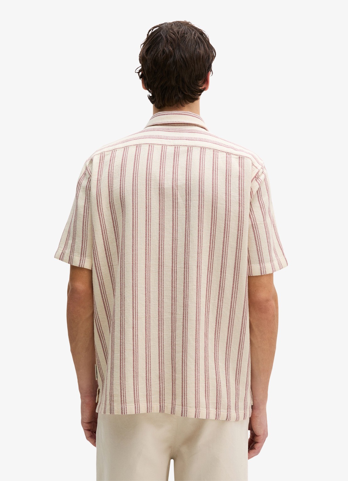 Marc O'Polo Overhemd met borstzak en streepprint - achterkant 3 light beige/2692