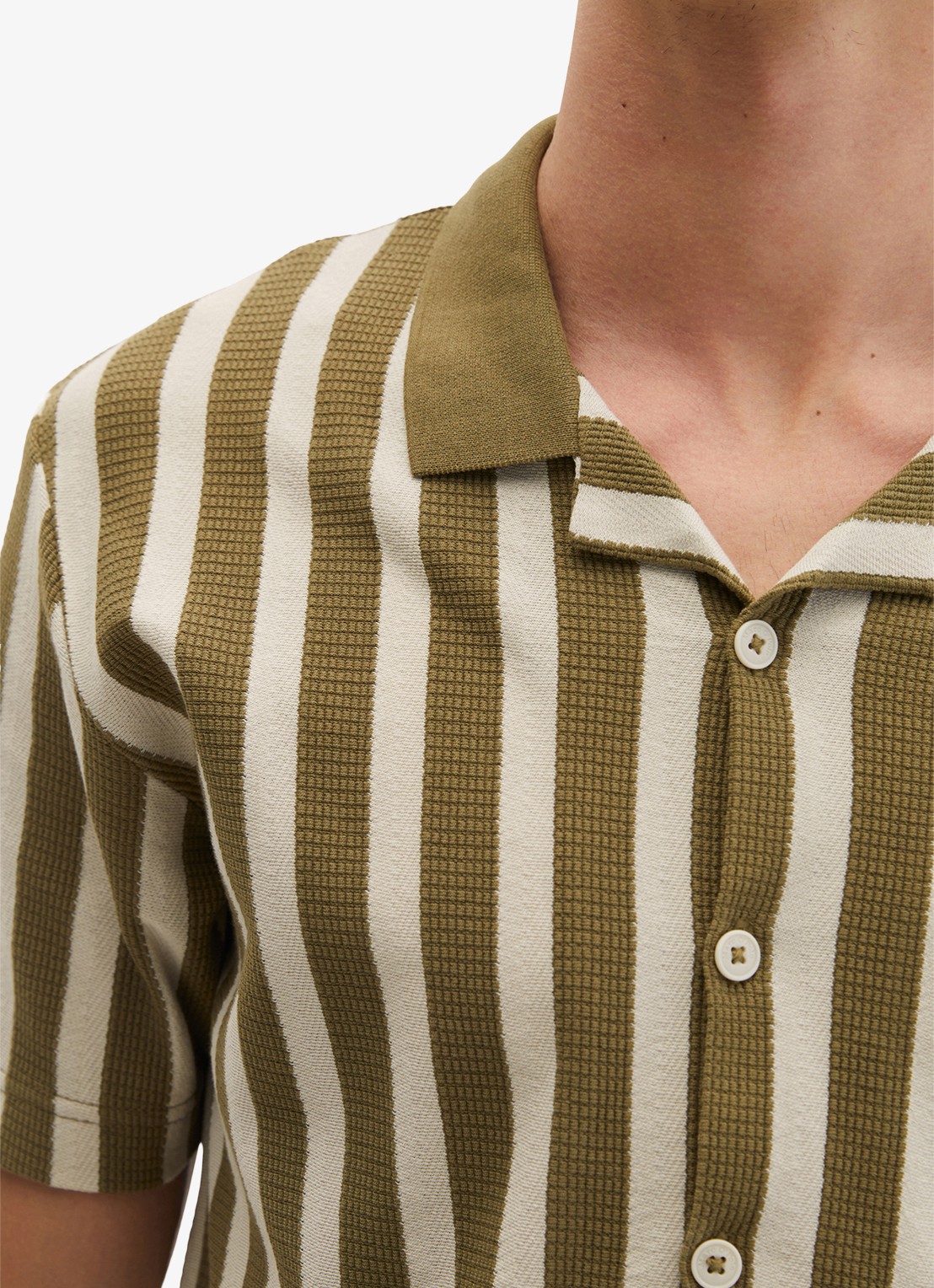 Marc O'Polo Overhemd met streepprint - detail 3 medium green 01-3493 / groen
