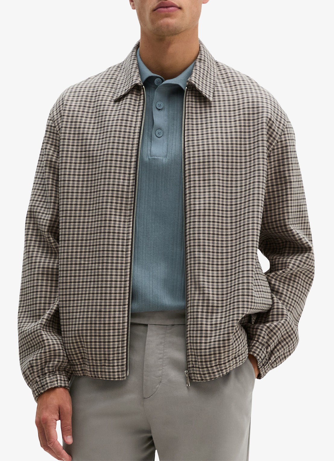 Marc O'Polo Overshirt met ruitdessin  - detail 4 bruin