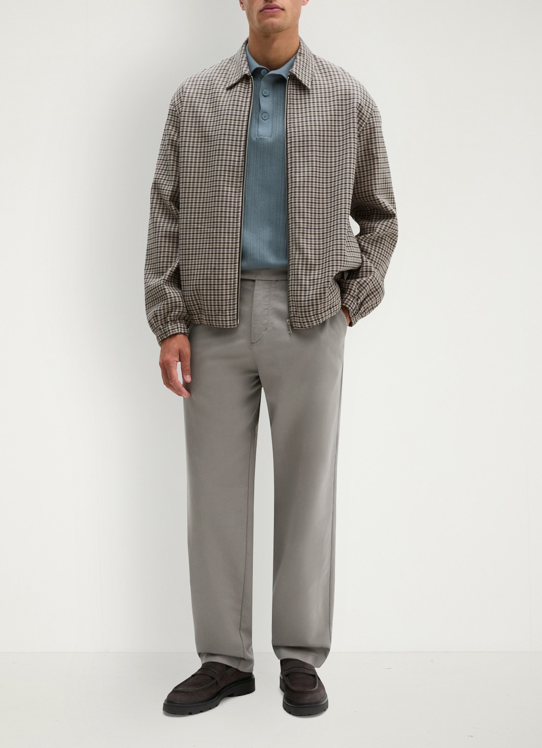 Marc O'Polo Overshirt met ruitdessin  - voorkant 2 bruin