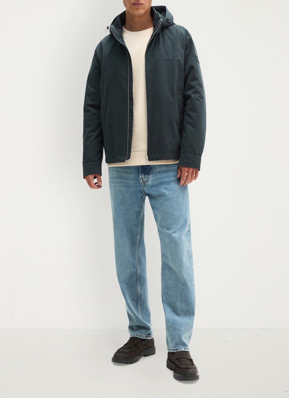 Marc O'Polo Parka met steekzakken - voorkant 5 blauwgrijs