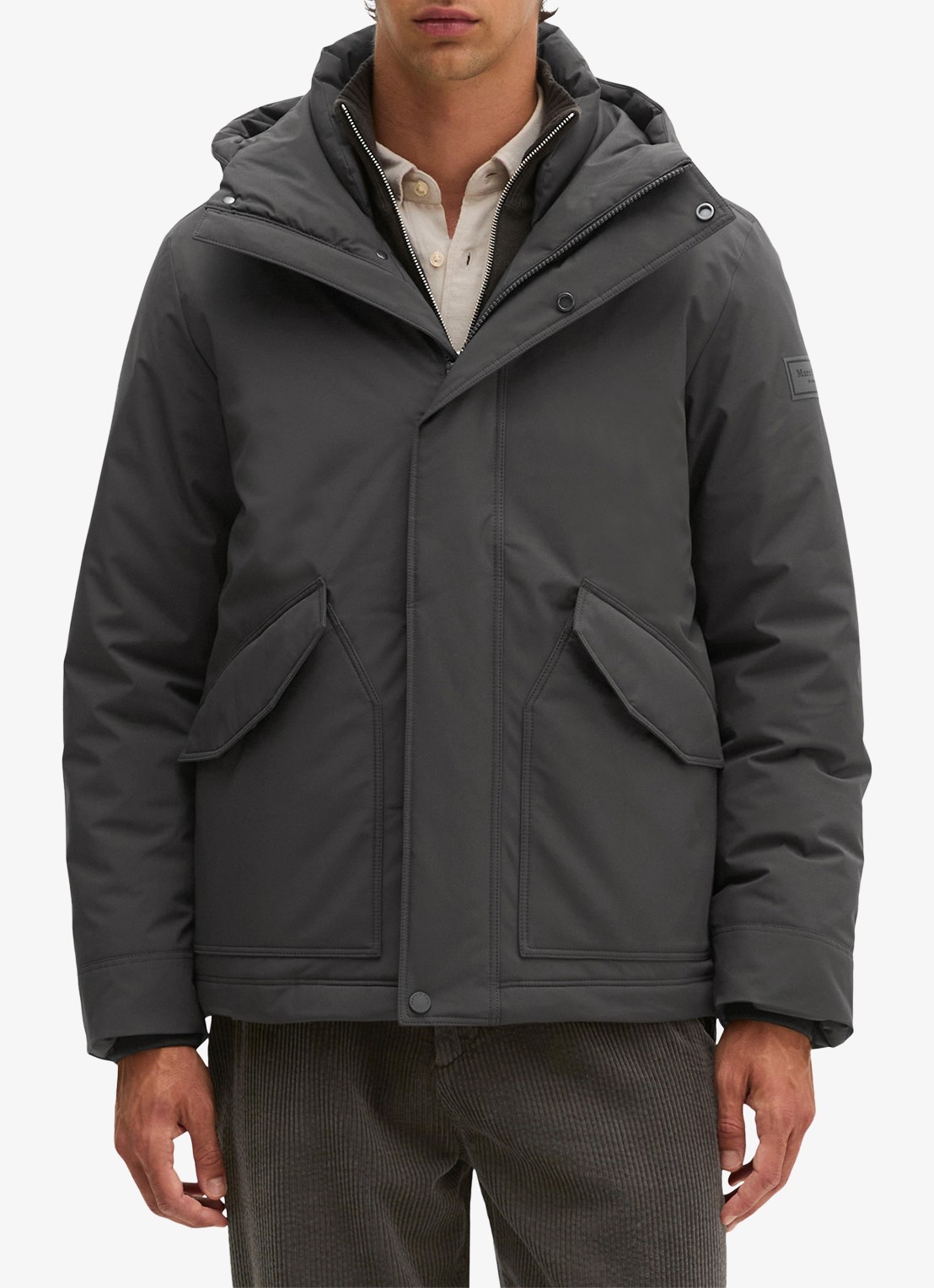 Marc O'Polo Parka met steekzakken - detail 4 donkergrijs