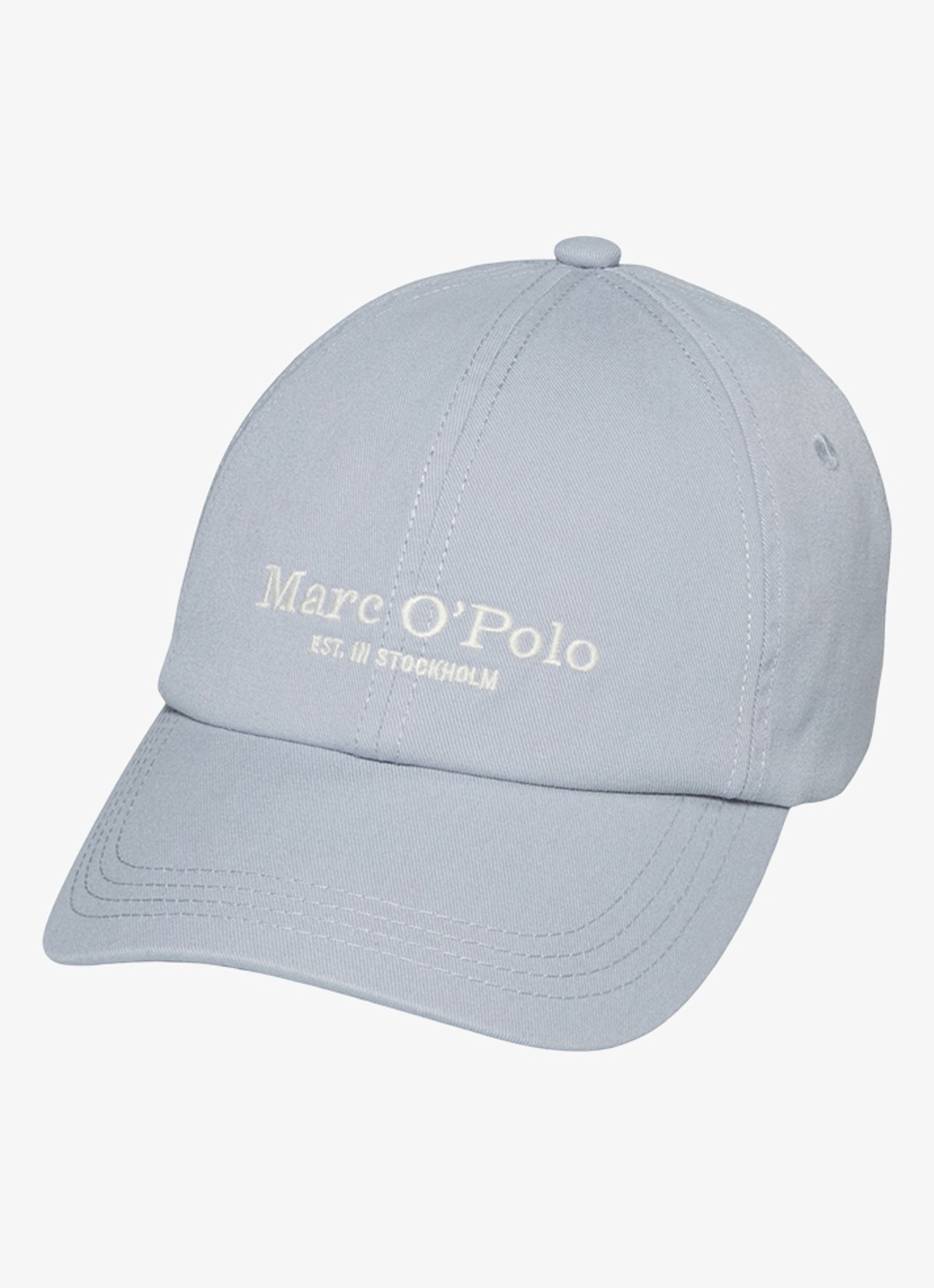 Marc O'Polo Pet met logoborduring - voorkant 3 lichtblauw