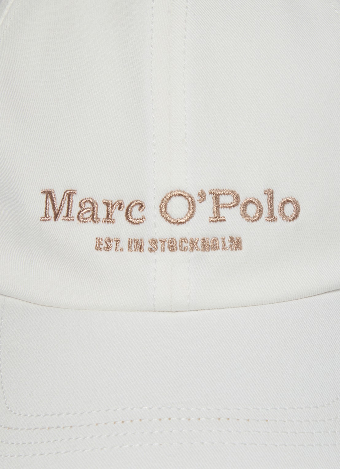 Marc O'Polo Pet met logoborduring - detail white cotton-1180 / wit
