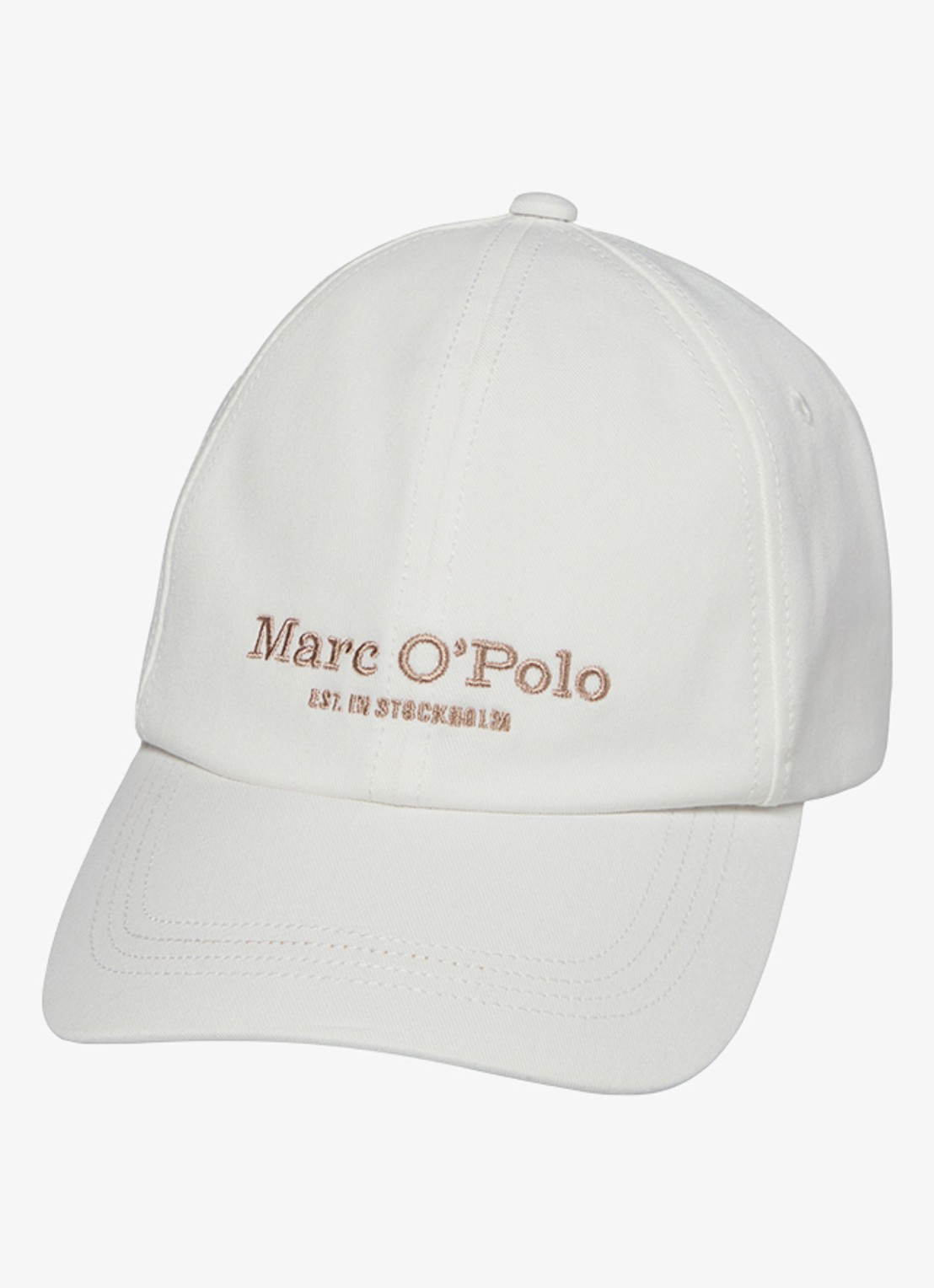Marc O'Polo Pet met logoborduring - voorkant 3 white cotton-1180 / wit