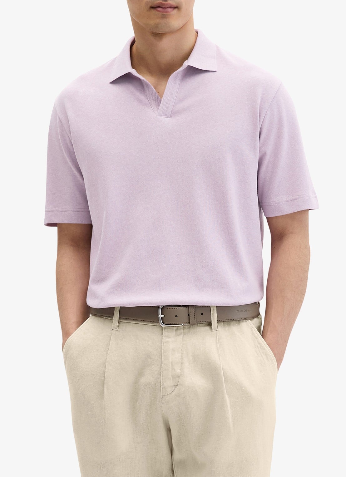 Marc O'Polo Polo in linnenblend - detail 3 lila