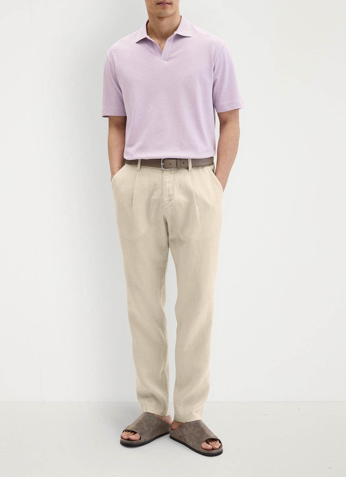 Marc O'Polo Polo in linnenblend - voorkant 2 lila