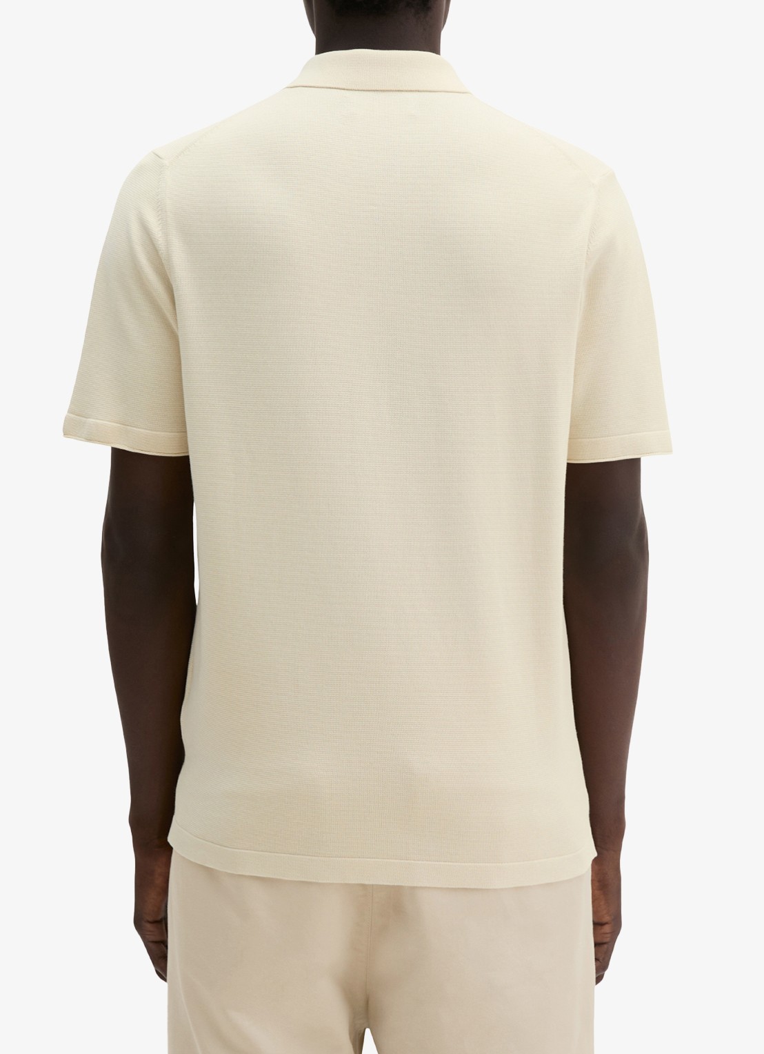 Marc O'Polo Polo met logoborduring - achterkant beige