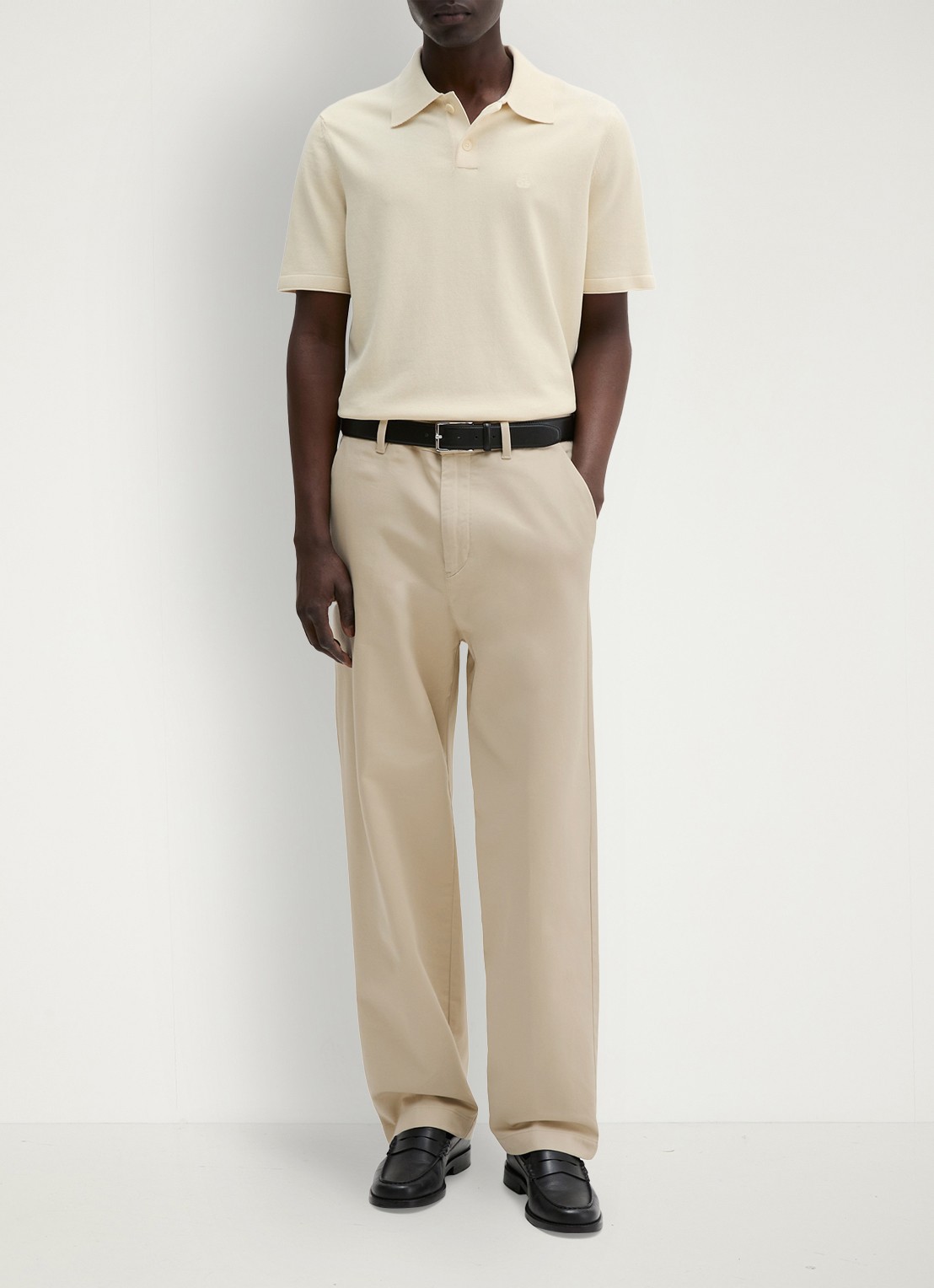 Marc O'Polo Polo met logoborduring - voorkant 3 beige