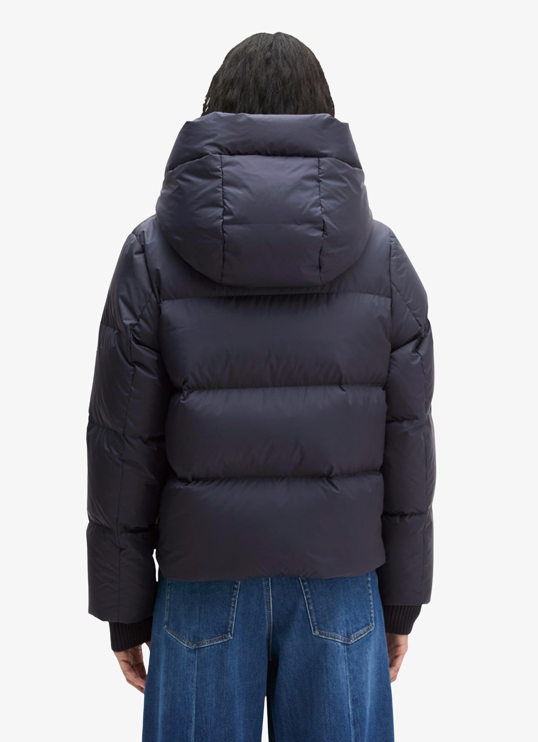 Marc O'Polo Puffer jack met capuchon en steekzakken - achterkant 5 martime blue / blauw