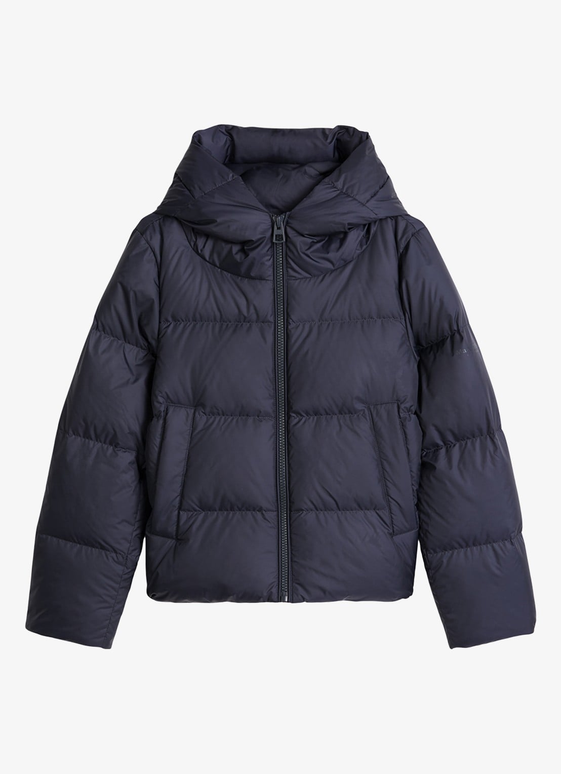 Marc O'Polo Puffer jack met capuchon en steekzakken - voorkant 3 martime blue / blauw