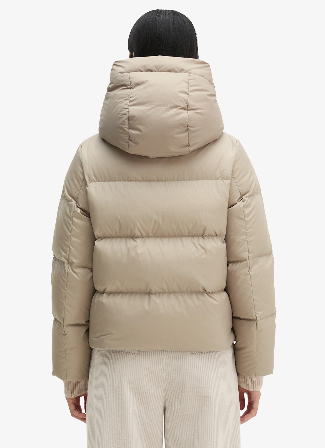 Marc O'Polo Puffer jack met capuchon en steekzakken - achterkant 3 earthy taupe / taupe
