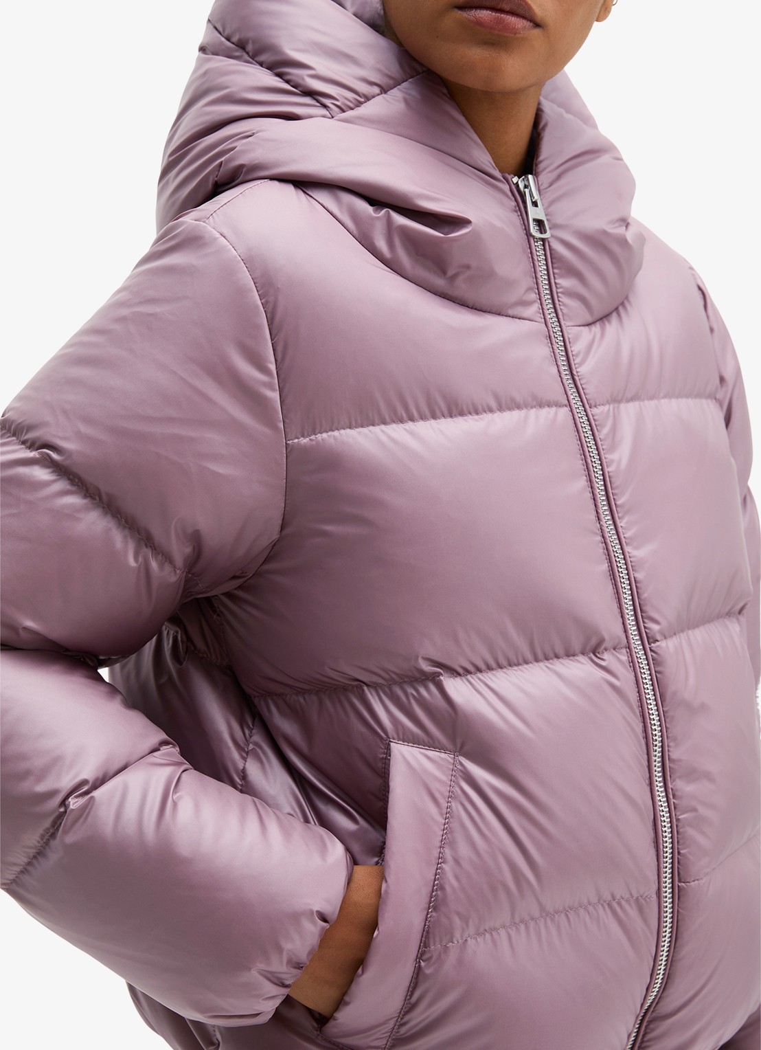 Marc O'Polo Puffer jack met capuchon met steekzakken - detail 2 oudroze