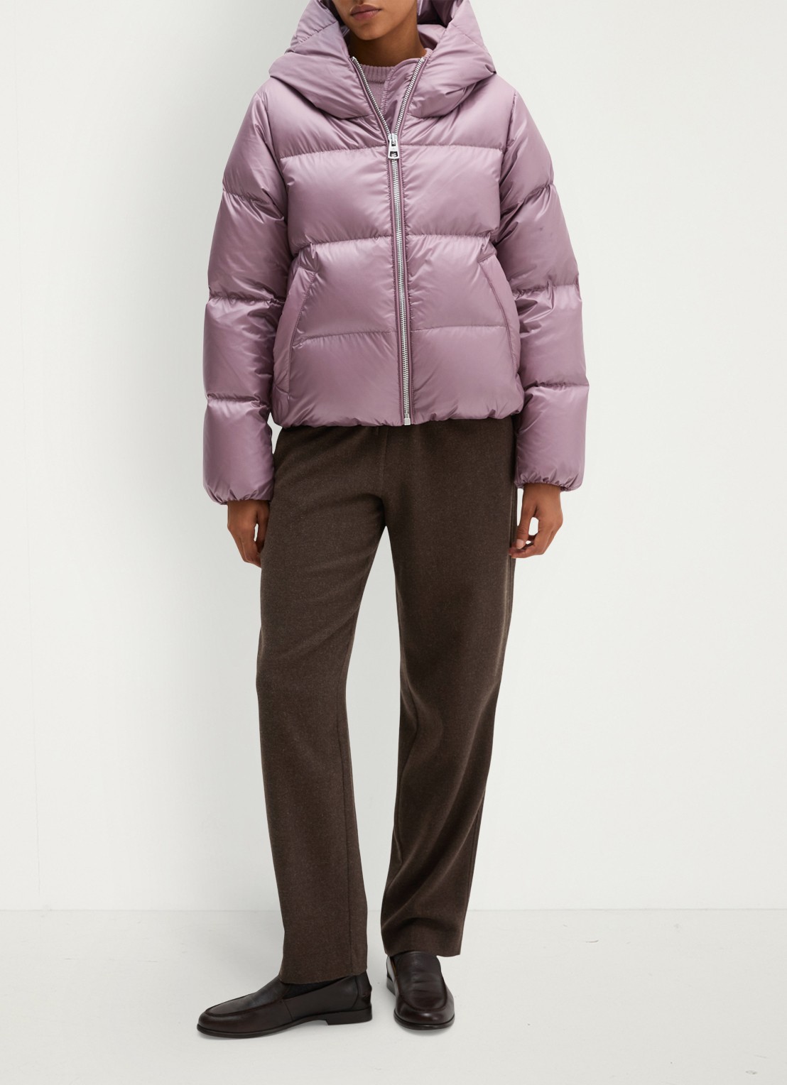 Marc O'Polo Puffer jack met capuchon met steekzakken - voorkant 5 oudroze