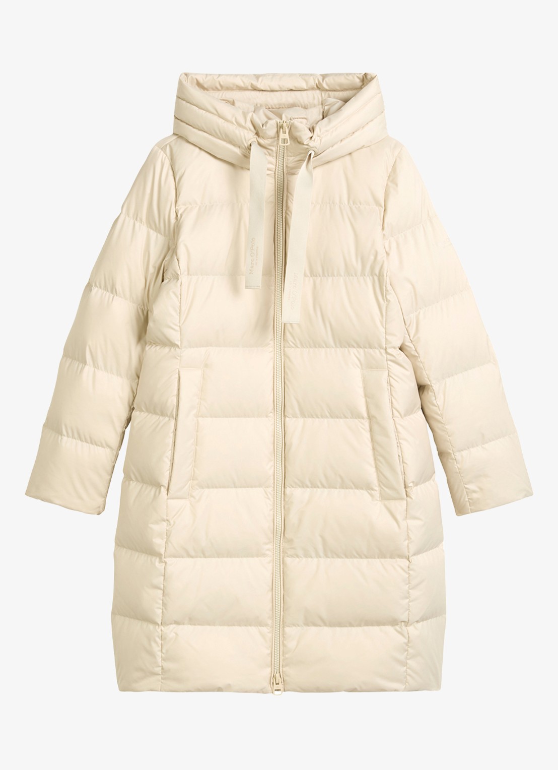 Marc O'Polo Puffer jas met capuchon - voorkant 2 creme