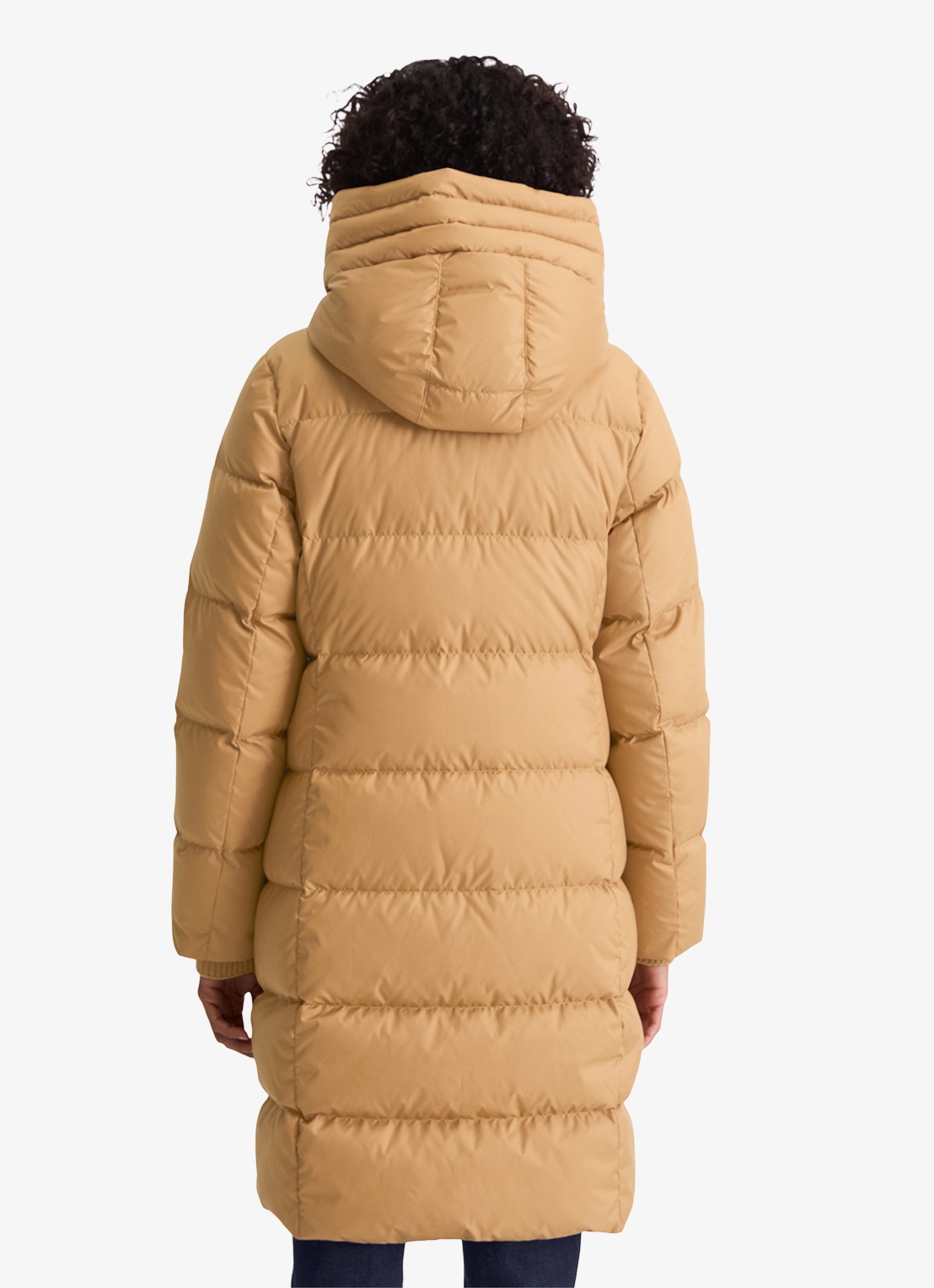Marc O'Polo Puffer jas met capuchon - achterkant camel