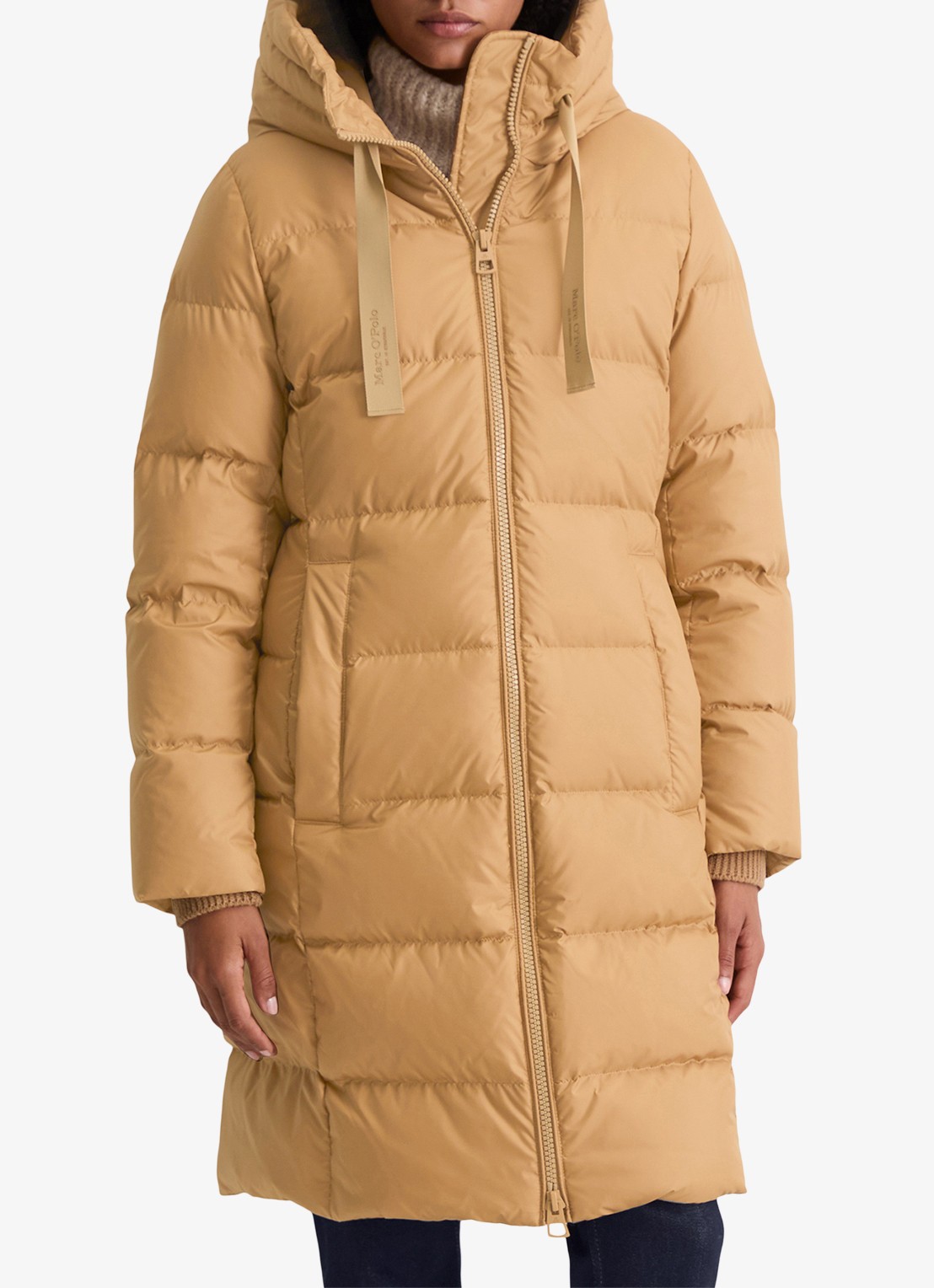 Marc O'Polo Puffer jas met capuchon - detail 2 camel