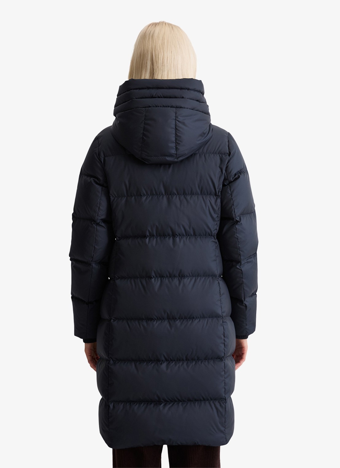 Marc O'Polo Puffer jas met capuchon - achterkant 5 donkerblauw