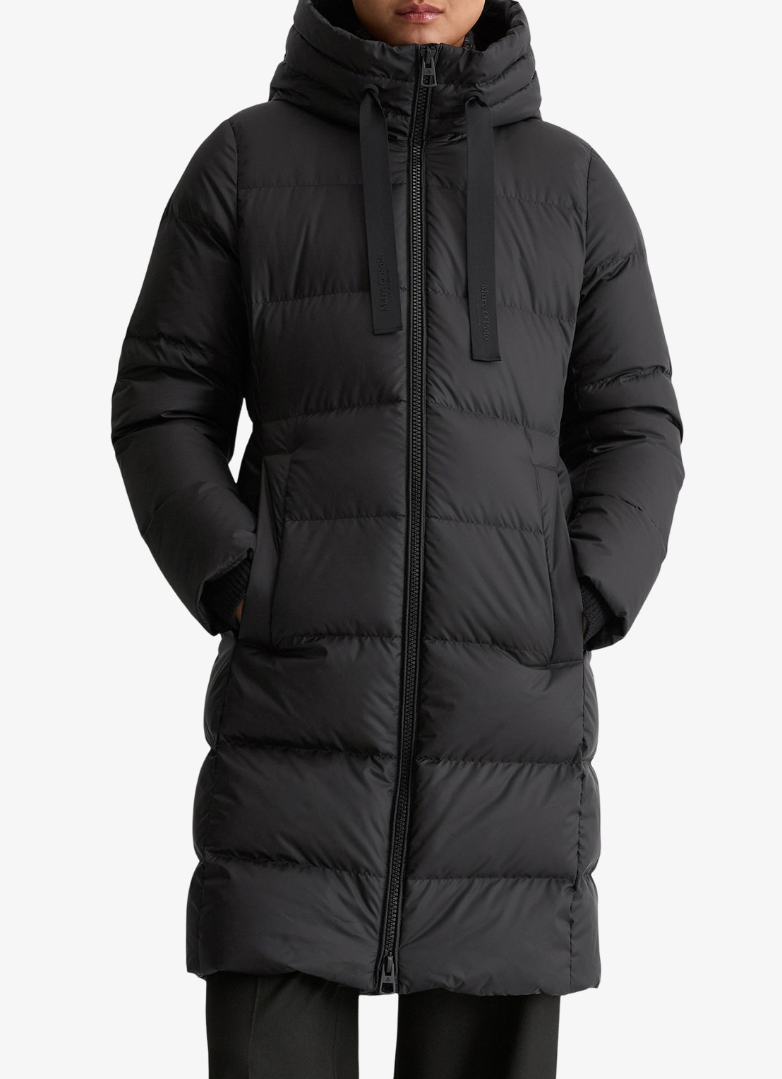 Marc O'Polo Puffer jas met capuchon - detail 2 zwart