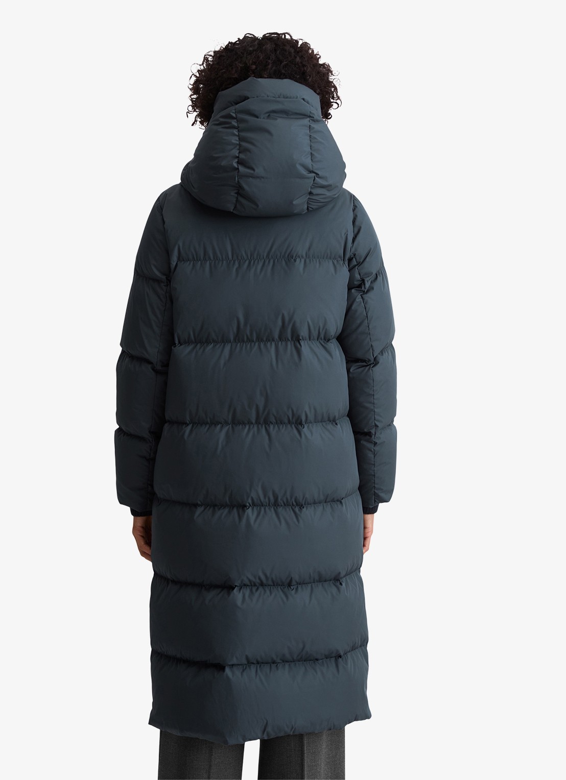 Marc O'Polo Puffer jas met capuchon - achterkant donkerblauw