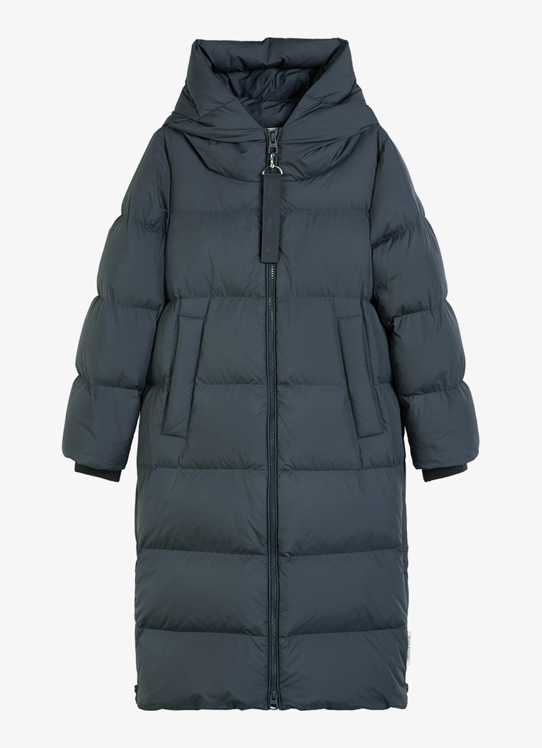 Marc O'Polo Puffer jas met capuchon - voorkant 2 donkerblauw