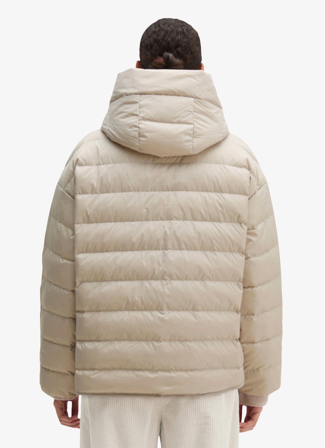 Marc O'Polo Puffer jas met capuchon - achterkant 3 beige