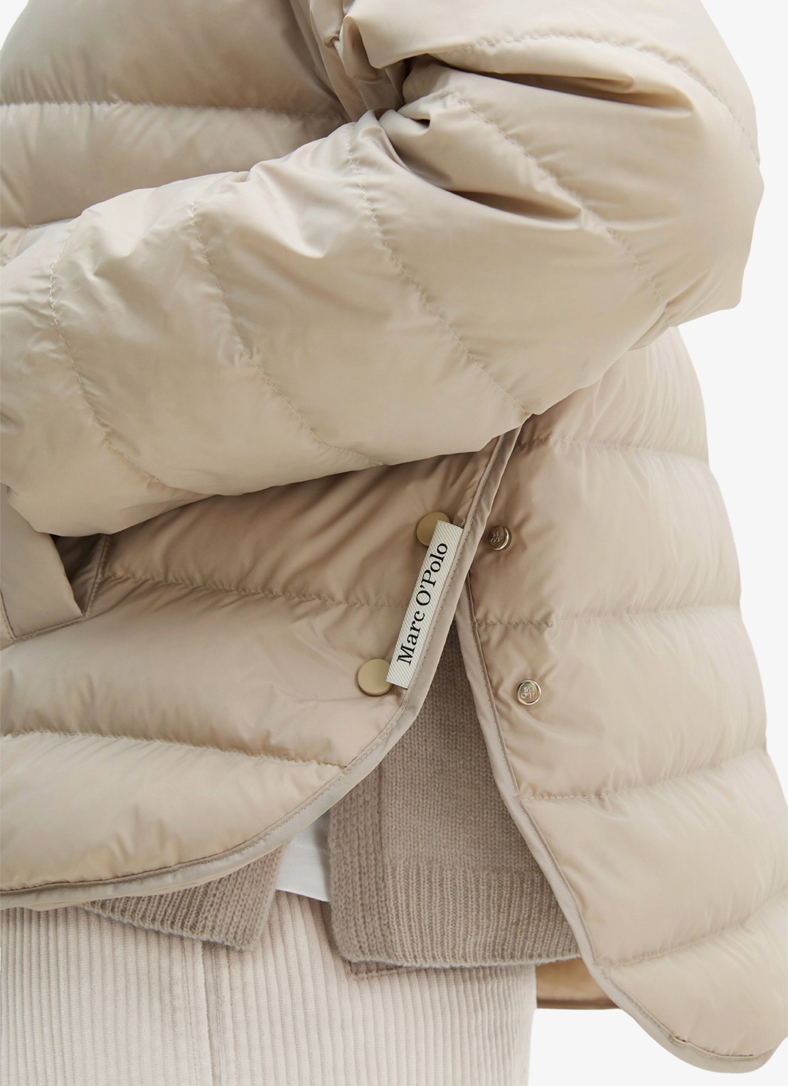 Marc O'Polo Puffer jas met capuchon - detail 5 beige