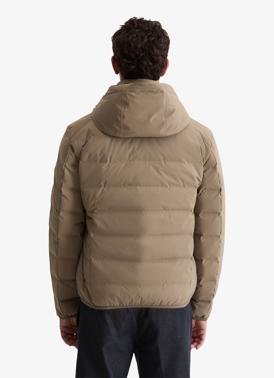 Marc O'Polo Puffer jas met capuchon - achterkant khaki