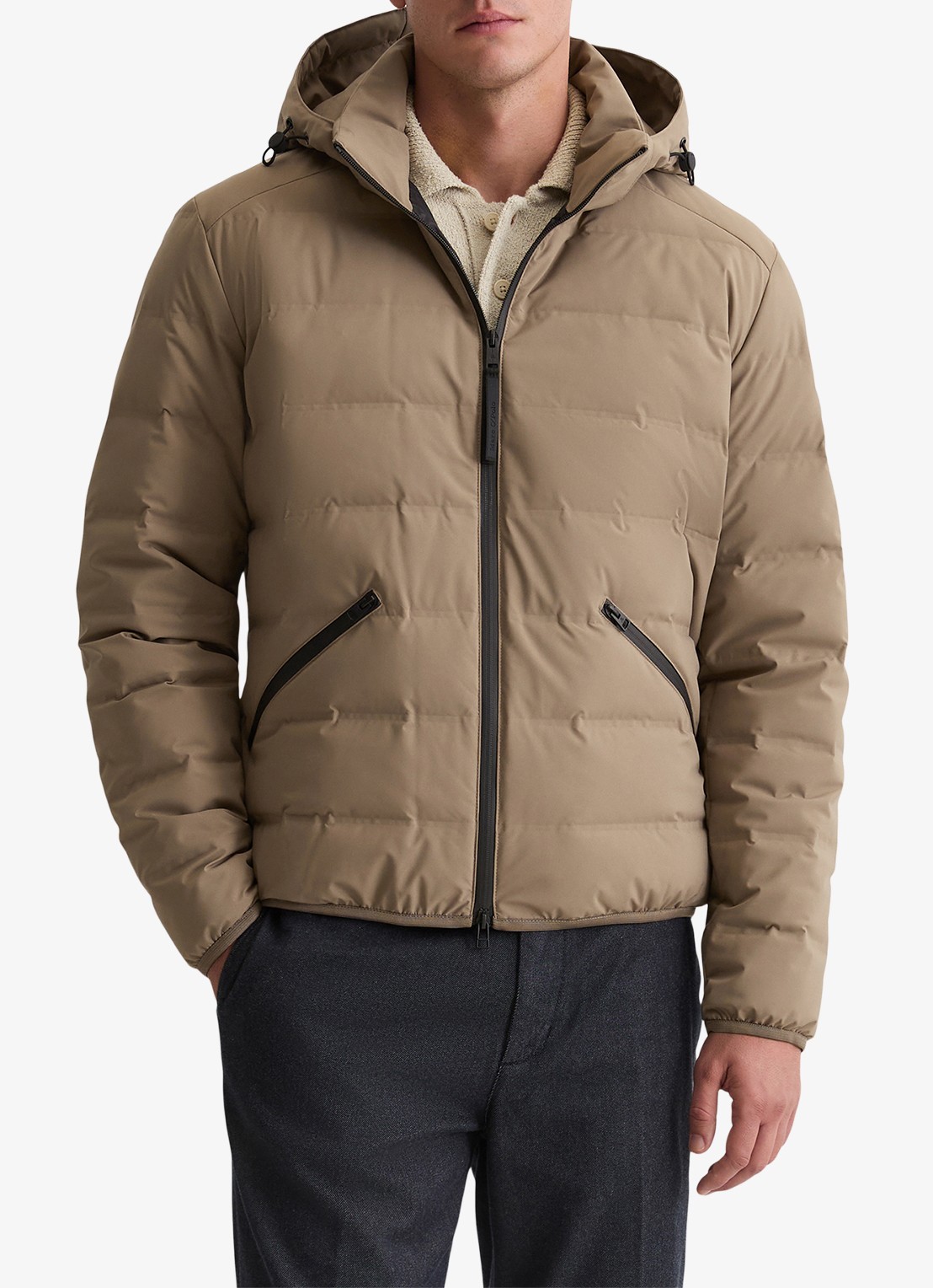 Marc O'Polo Puffer jas met capuchon - detail 4 khaki