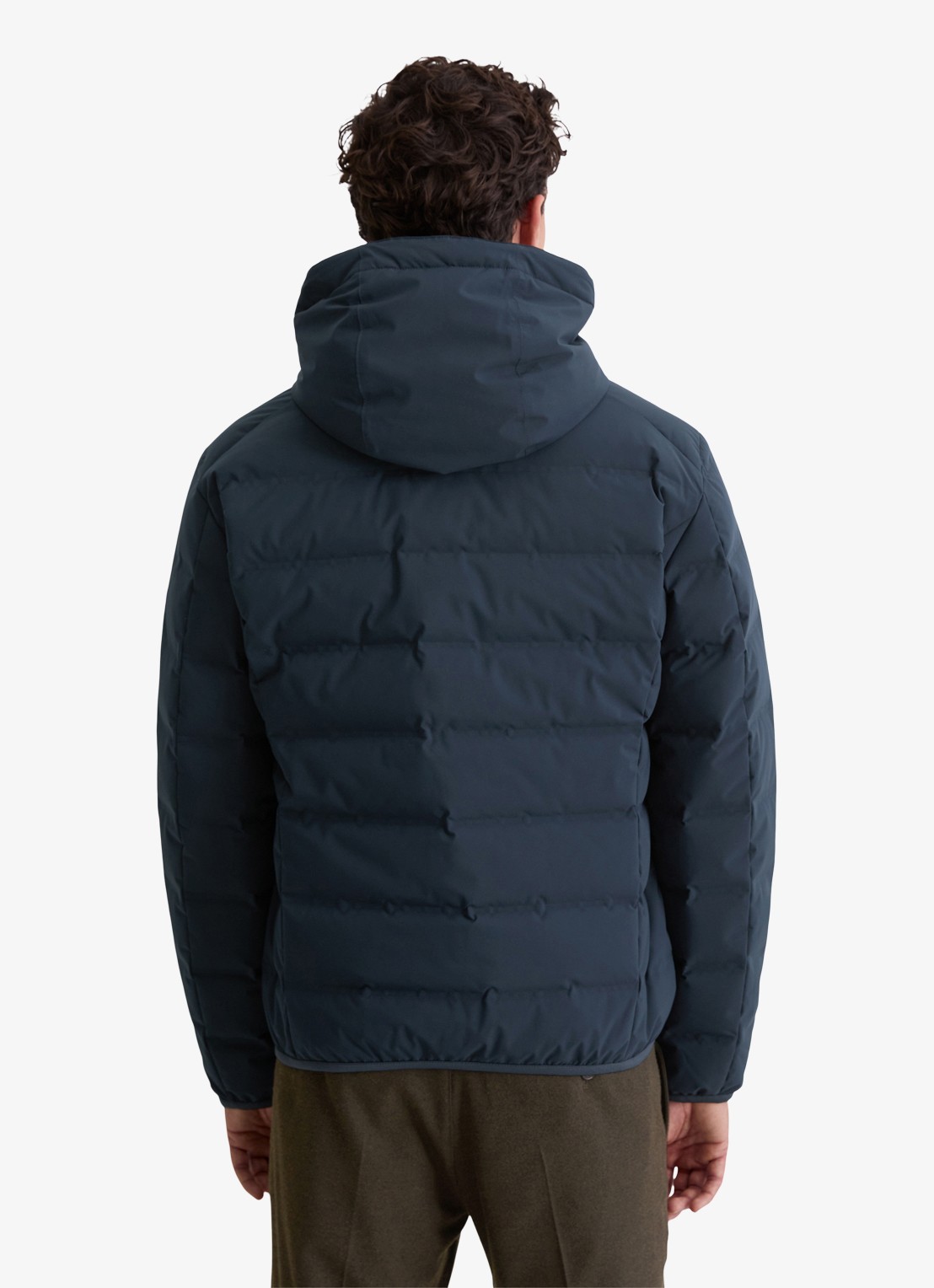 Marc O'Polo Puffer jas met capuchon - achterkant 5 donkerblauw
