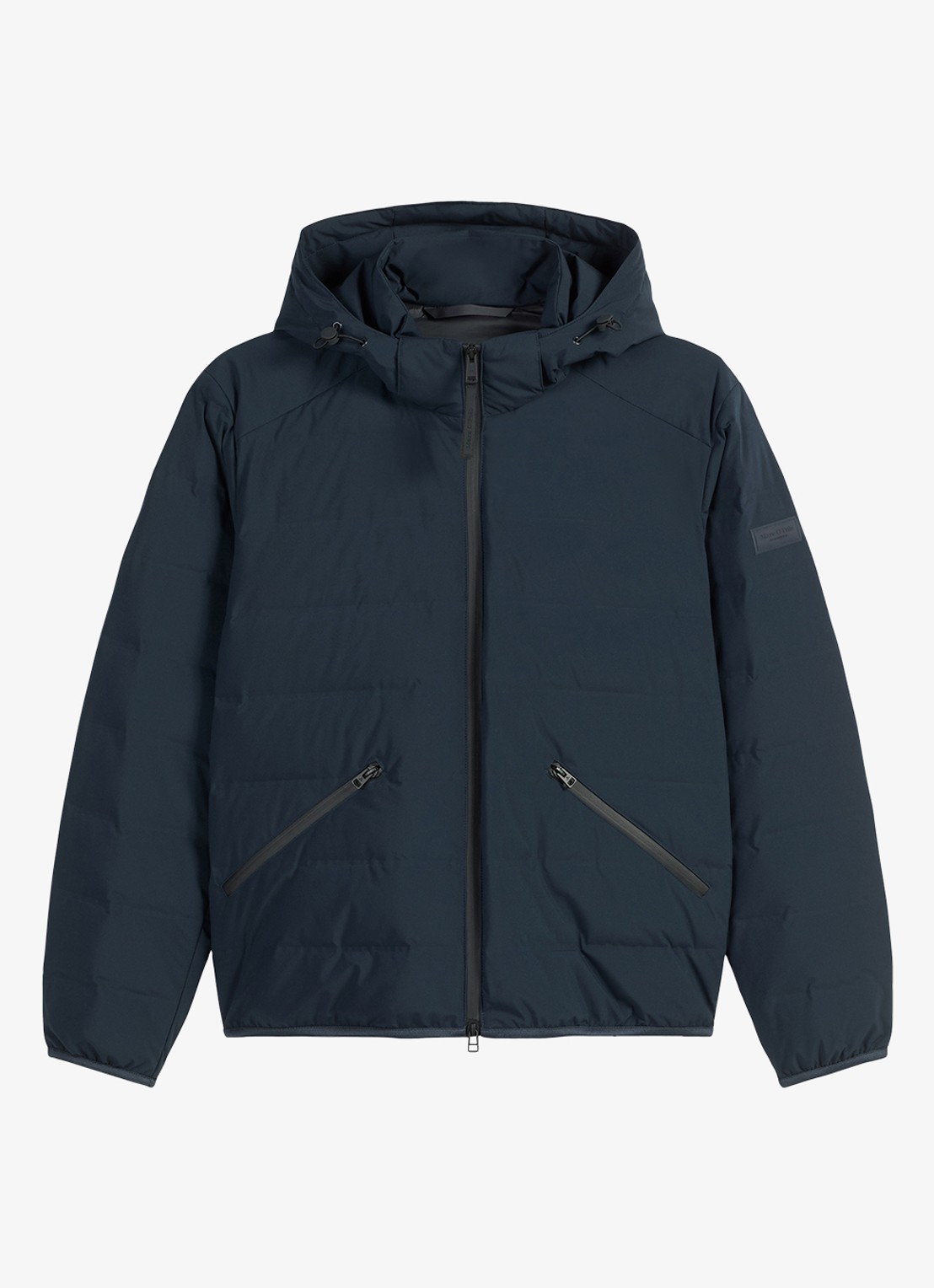Marc O'Polo Puffer jas met capuchon - voorkant donkerblauw
