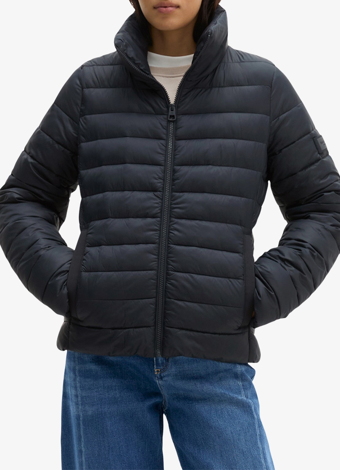 Marc O'Polo Puffer jas met steekzakken - detail 3 donkerblauw