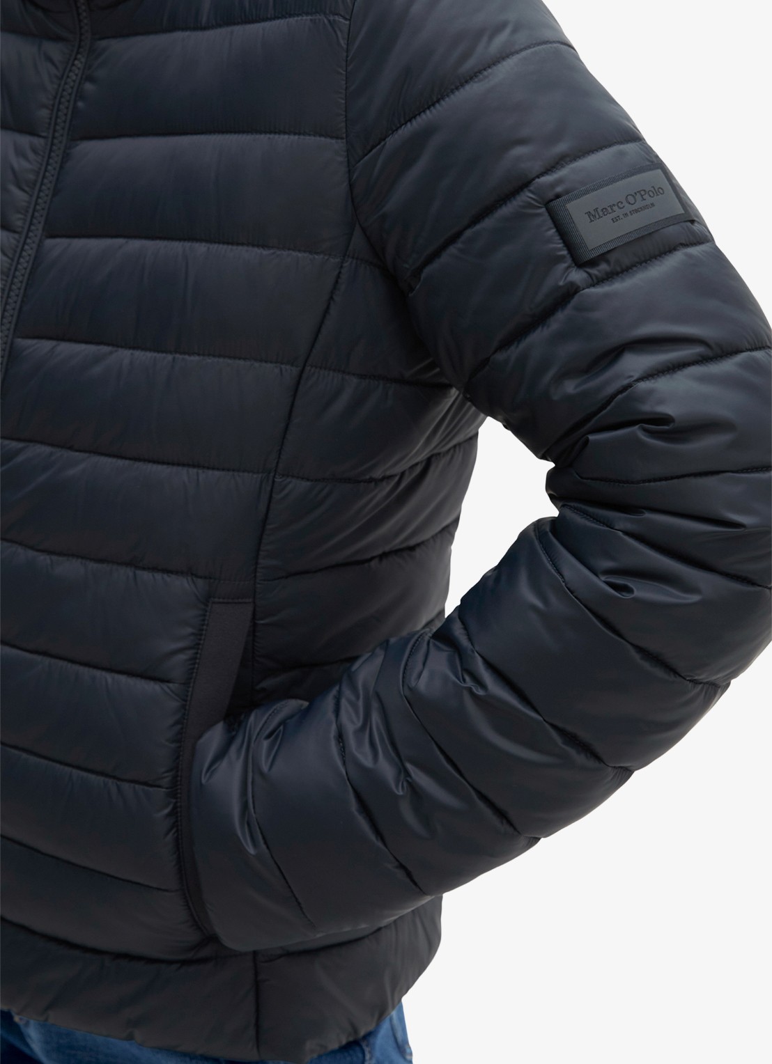 Marc O'Polo Puffer jas met steekzakken - detail 4 donkerblauw